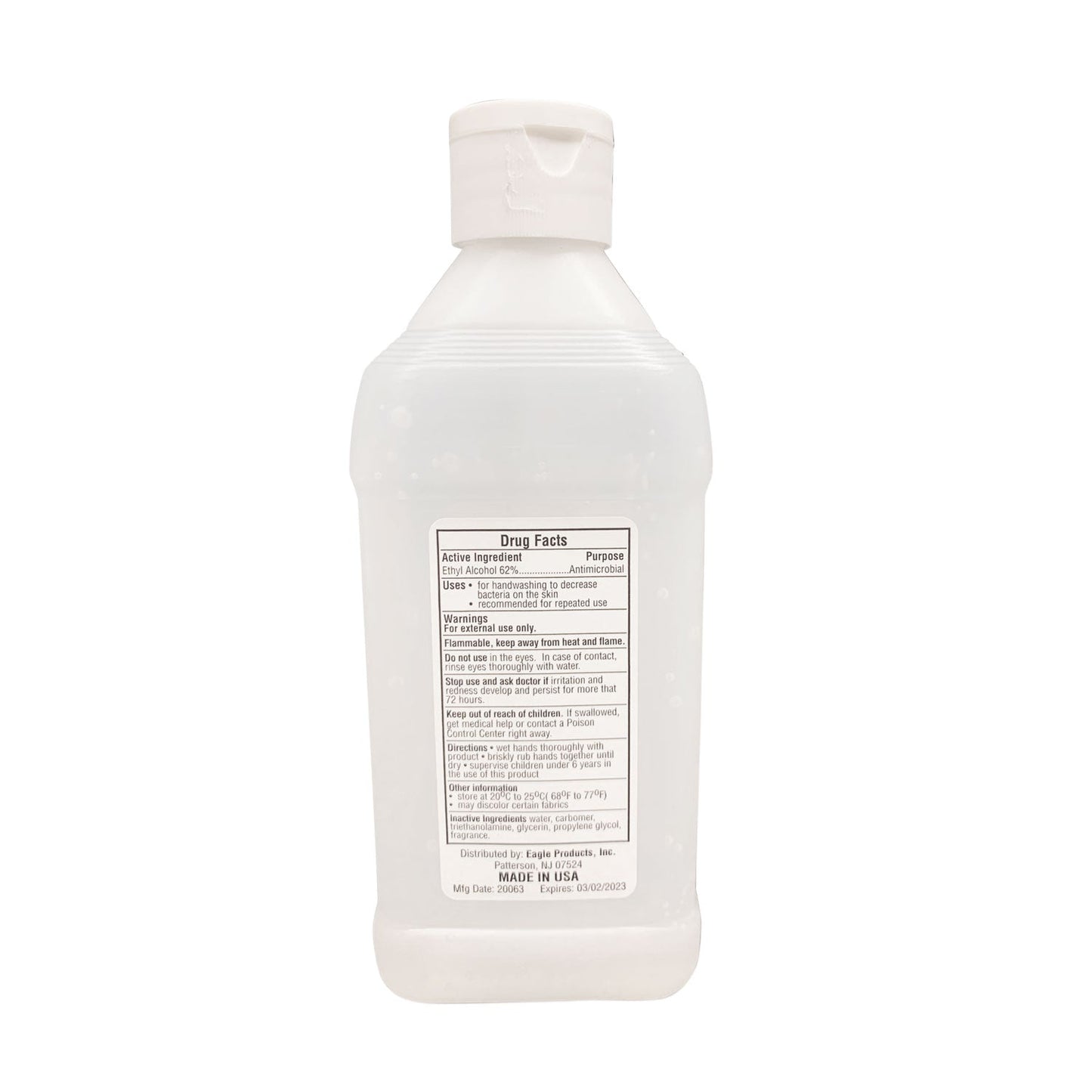 GEN Gel Hand Sanitizer, 12 oz Bottle, Unscented, 24/Carton
