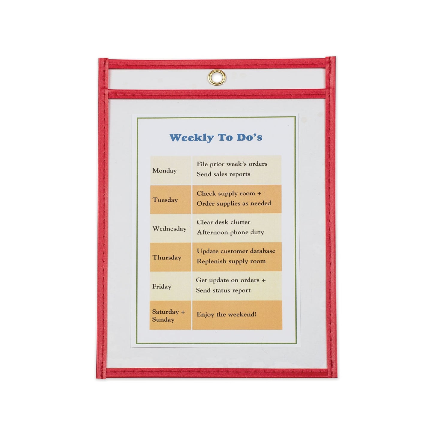C-Line Stitched Shop Ticket Holders, Top Load, Super Heavy, Clear, 6" x 9" Inserts, 25/Box