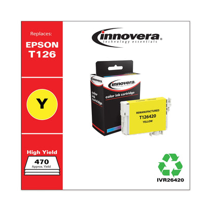 Innovera Remanufactured Yellow Ink, Replacement for 126 (T126420), 470 Page-Yield