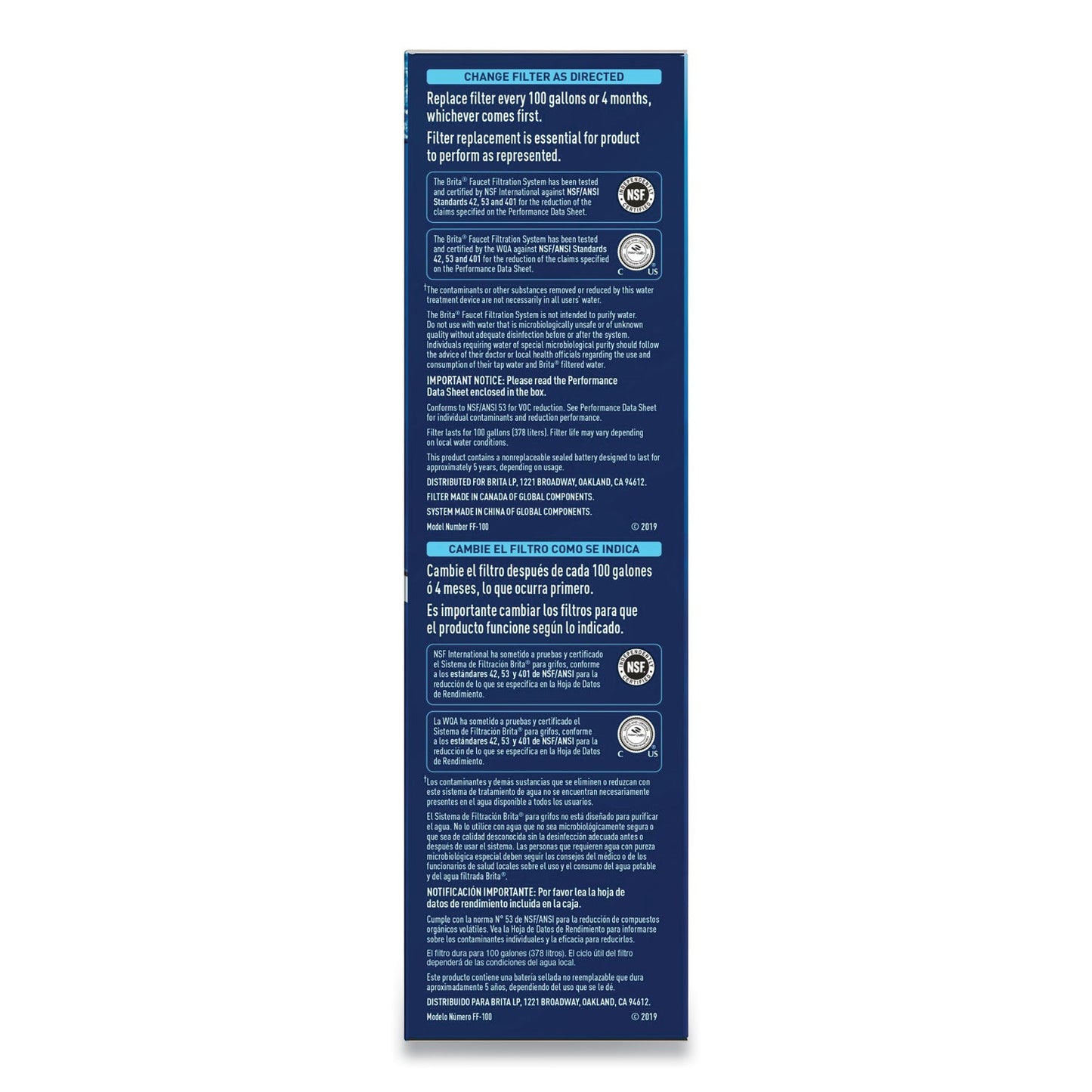 Brita On Tap Faucet Water Filter System, White, 4/Carton