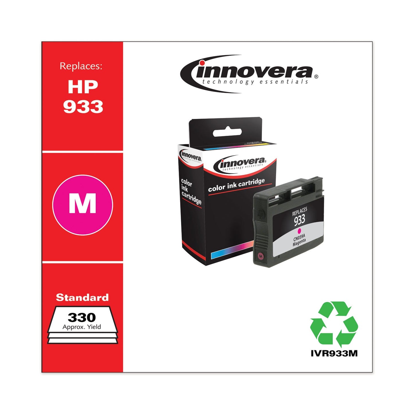 Innovera Remanufactured Magenta Ink, Replacement for 933 (CN059A), 330 Page-Yield