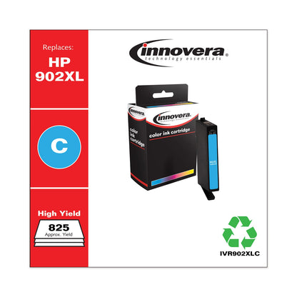 Innovera Remanufactured Cyan High-Yield Ink, Replacement for 902XL (T6M02AN), 825 Page-Yield