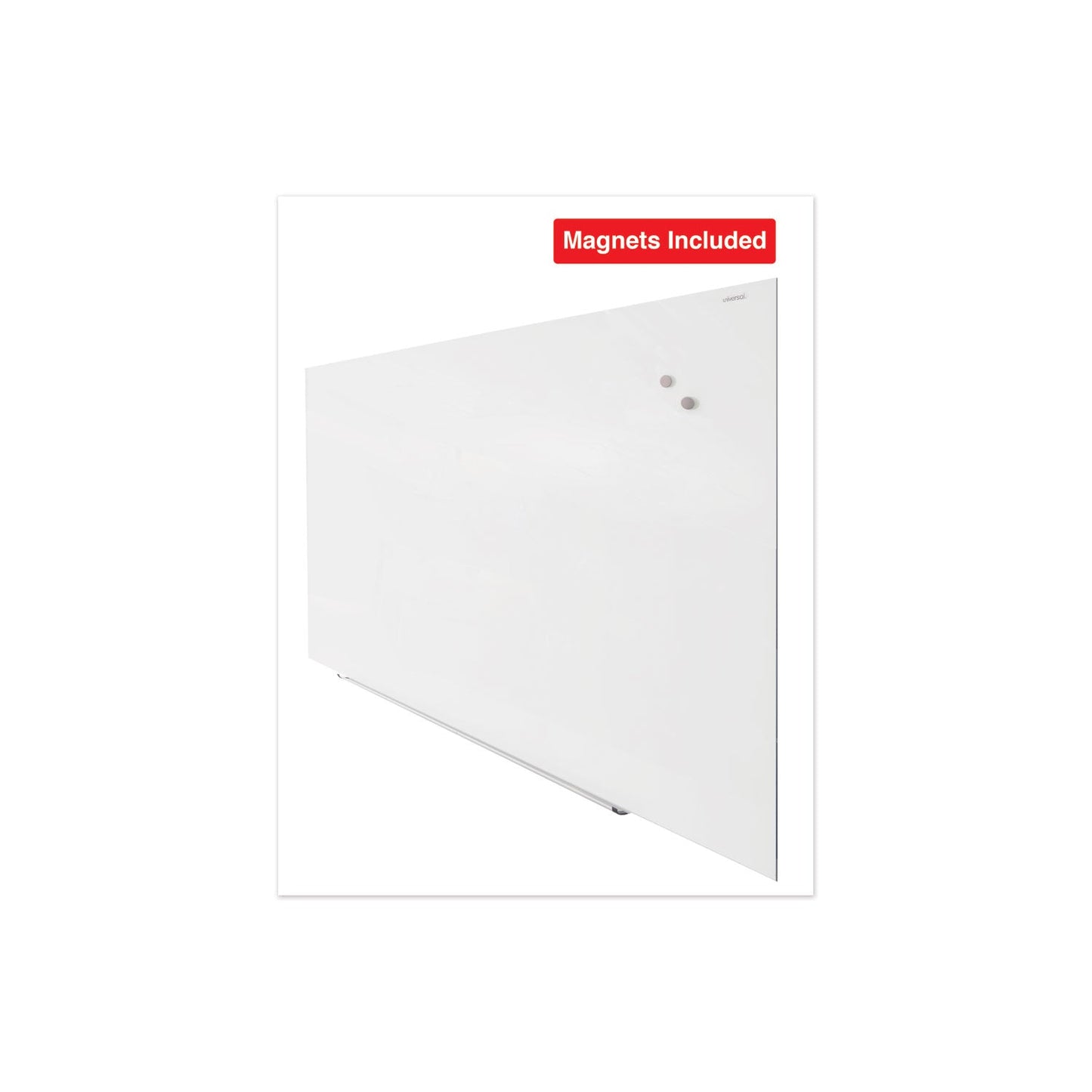 Universal Frameless Magnetic Glass Marker Board, 72" x 48", White