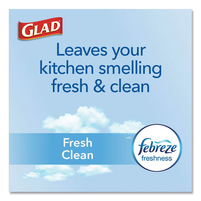 Glad OdorShield Tall Kitchen Drawstring Bags, 13 gal, 0.78 mil, 24" x 27.38", White, 240/Carton