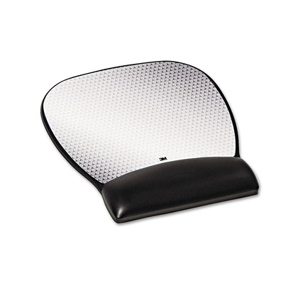 3M Antimicrobial Gel Large Mouse Pad with Wrist Rest, 9.25 x 8.75, Black