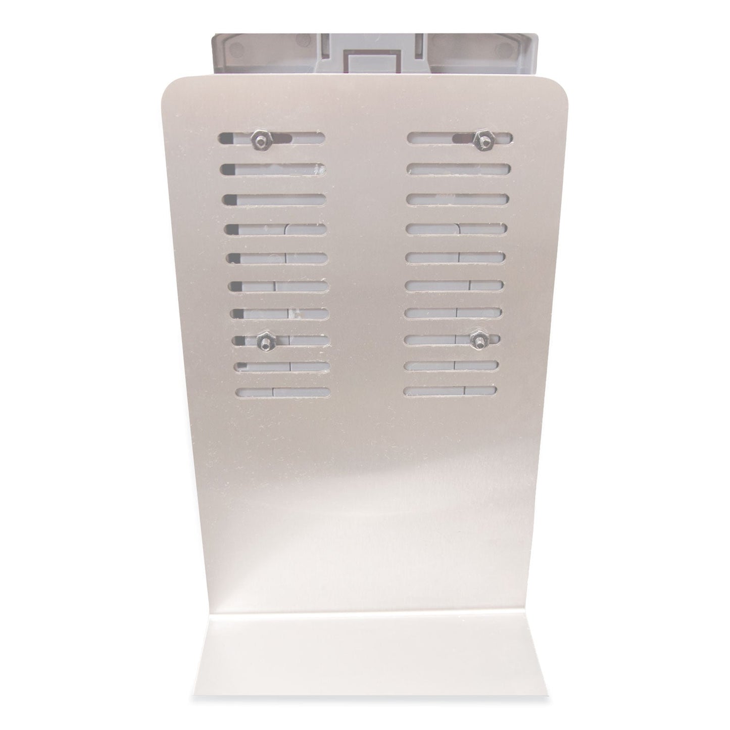BK Resources Hand Sanitizer Stand with Hands Free Dispenser, 1,000 mL, 12 x 16 x 51, Silver/White/Black