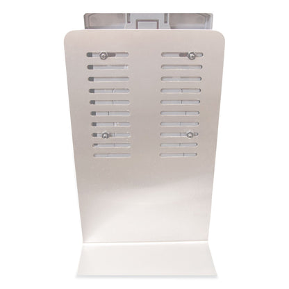 BK Resources Hand Sanitizer Stand with Hands Free Dispenser, 1,000 mL, 12 x 16 x 51, Silver/White/Black