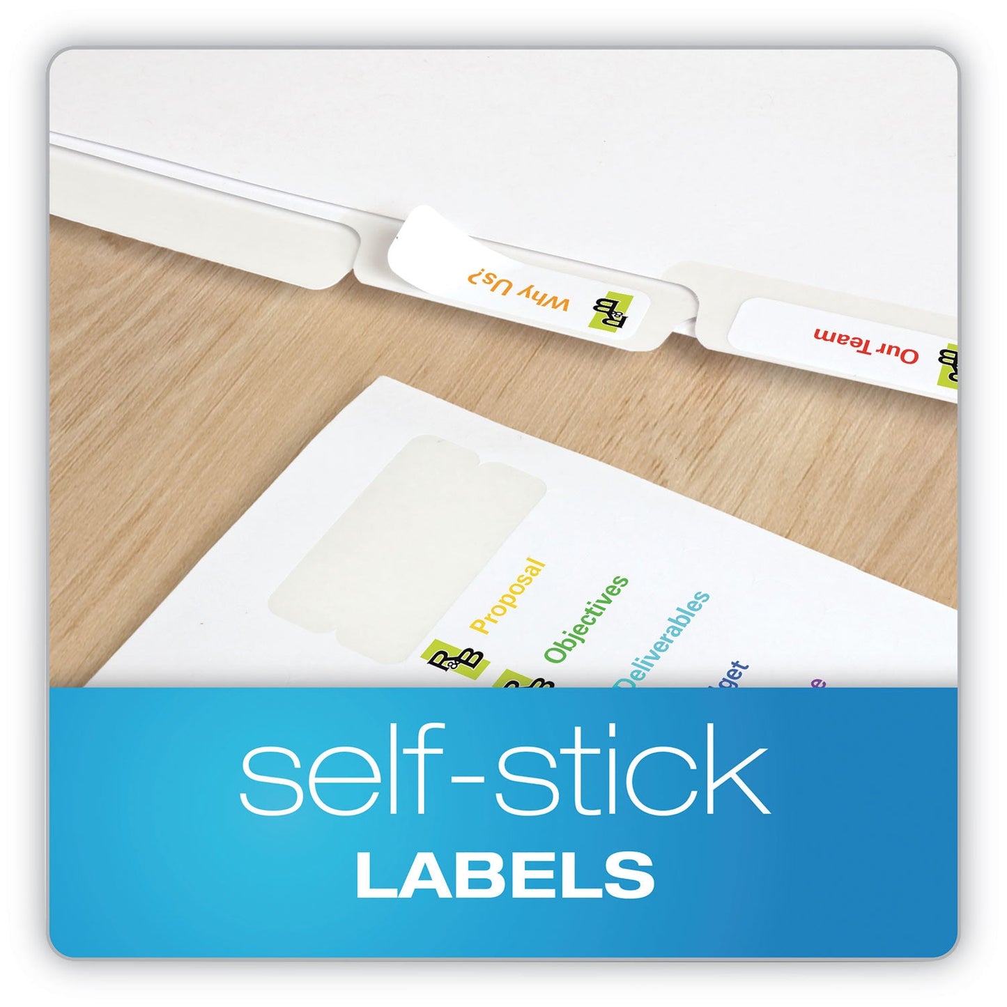 Oxford Custom Label Tab Dividers with Self-Adhesive Tab Labels, 5-Tab, 11 x 8.5, White, 5 Sets