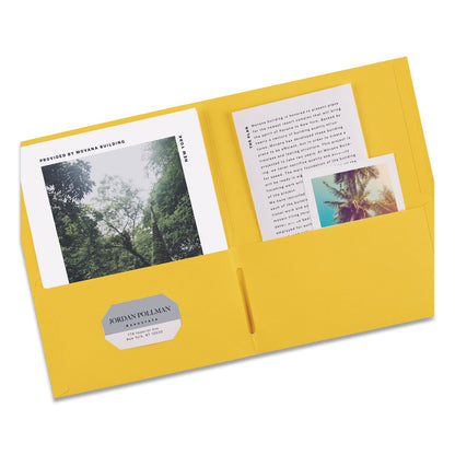 Avery Two-Pocket Folder, 40-Sheet Capacity, 11 x 8.5, Yellow, 25/Box