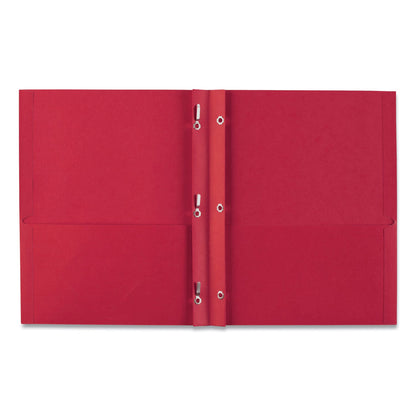 Avery Two-Pocket Folder, Prong Fastener, 0.5" Capacity, 11 x 8.5, Red, 25/Box