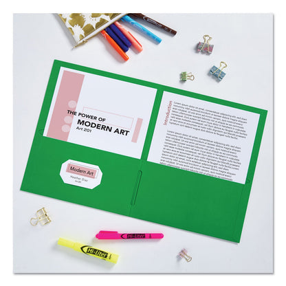 Avery Two-Pocket Folder, 40-Sheet Capacity, 11 x 8.5, Green, 25/Box