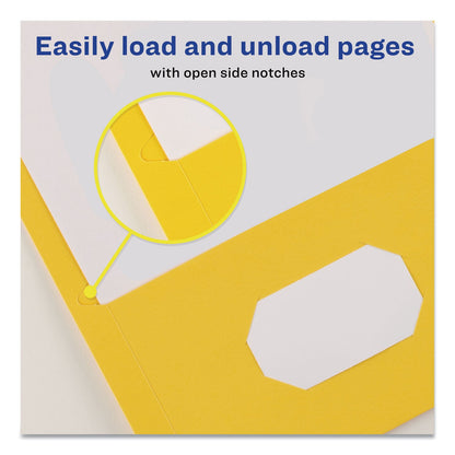 Avery Two-Pocket Folder, 40-Sheet Capacity, 11 x 8.5, Yellow, 25/Box