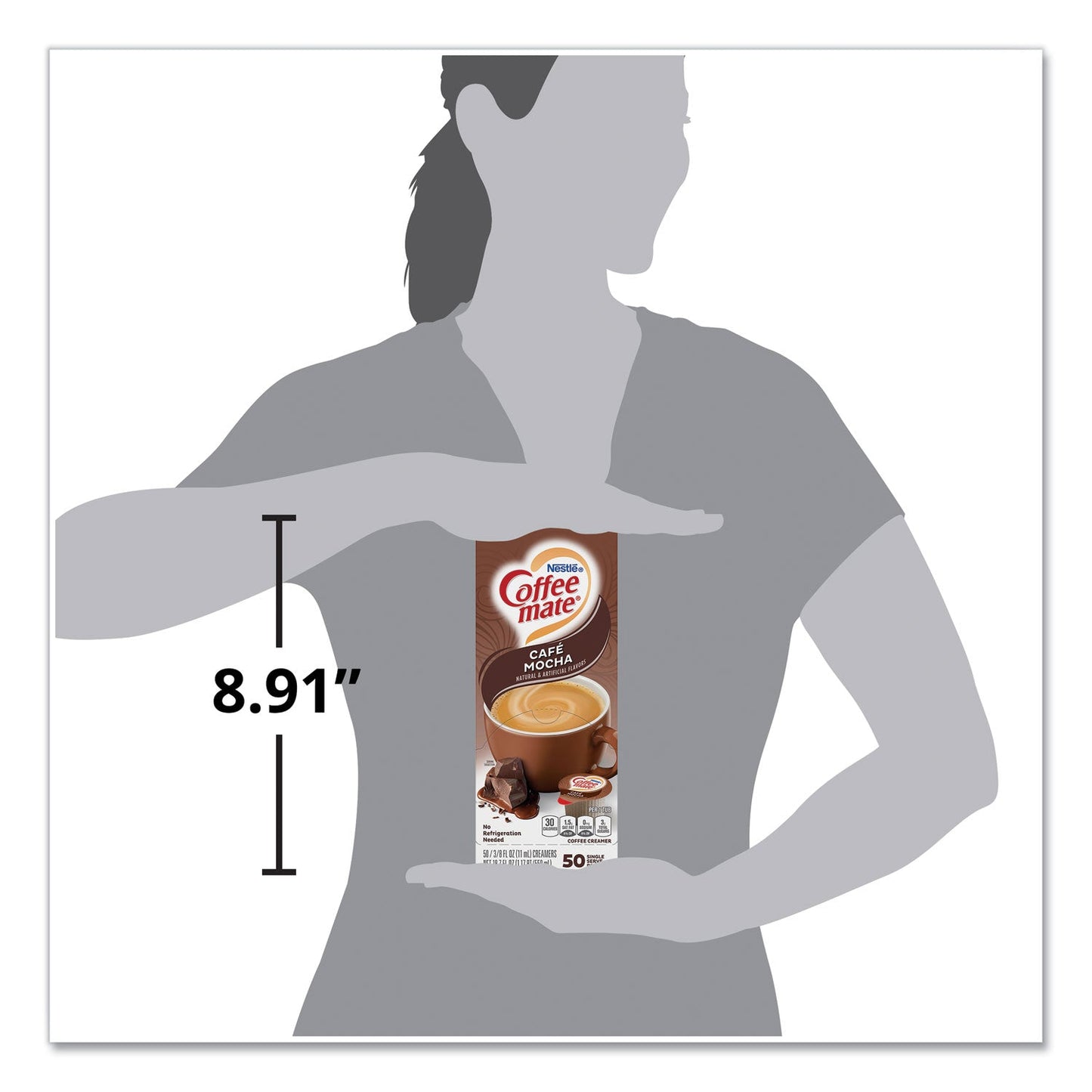 Coffee mate Liquid Coffee Creamer, Cafe Mocha, 0.38 oz Mini Cups, 50/Box