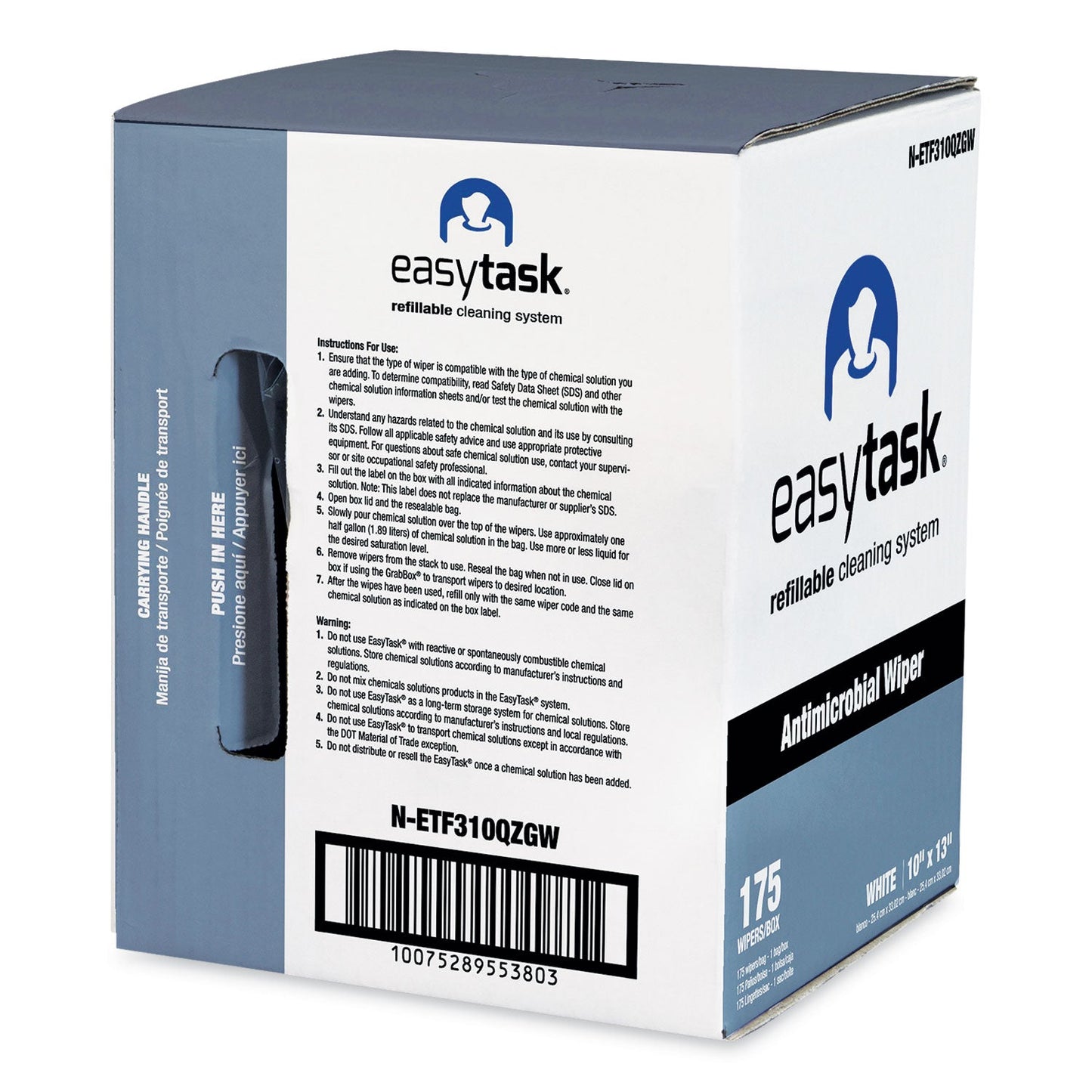 HOSPECO Easy Task F310 Wiper, Quarterfold, 10 x 13, Zipper Bag, 175/Bag