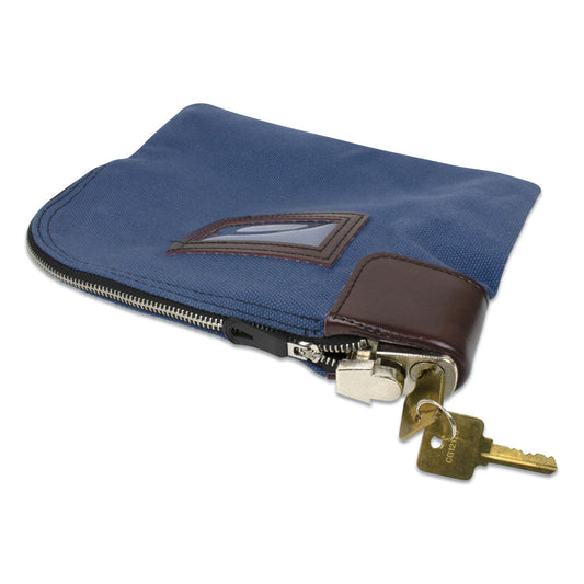 CONTROLTEK Fabric Deposit Bag, Locking, 8.5 x 11 x 1, Nylon, Blue