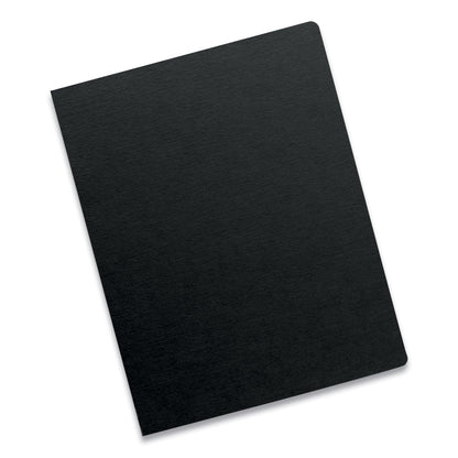 Fellowes Futura Presentation Covers for Binding Systems, Opaque Black, 11.25 x 8.75, Unpunched, 25/Pack