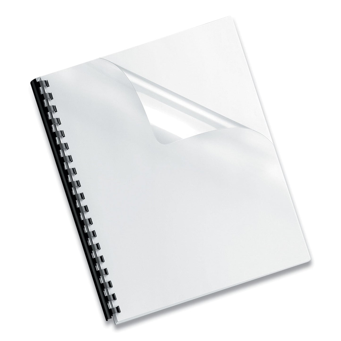 Fellowes Crystals Transparent Presentation Covers for Binding Systems, Clear, with Round Corners, 11.25 x 8.75, Punched, 100/Pack