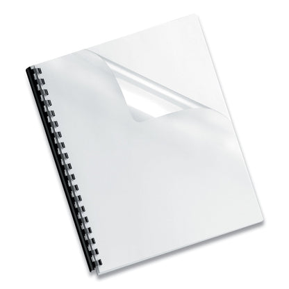 Fellowes Crystals Transparent Presentation Covers for Binding Systems, Clear, with Round Corners, 11.25 x 8.75, Punched, 100/Pack
