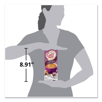 Coffee mate Liquid Coffee Creamer, Italian Sweet Creme, 0.38 oz Mini Cups, 50/Box, 4 Boxes/Carton, 200 Total/Carton