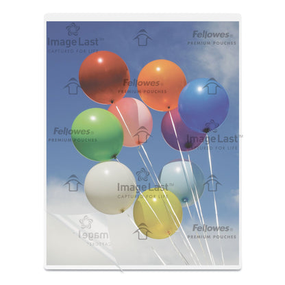 Fellowes ImageLast Laminating Pouches with UV Protection, 3 mil, 9" x 11.5", Clear, 200/Pack