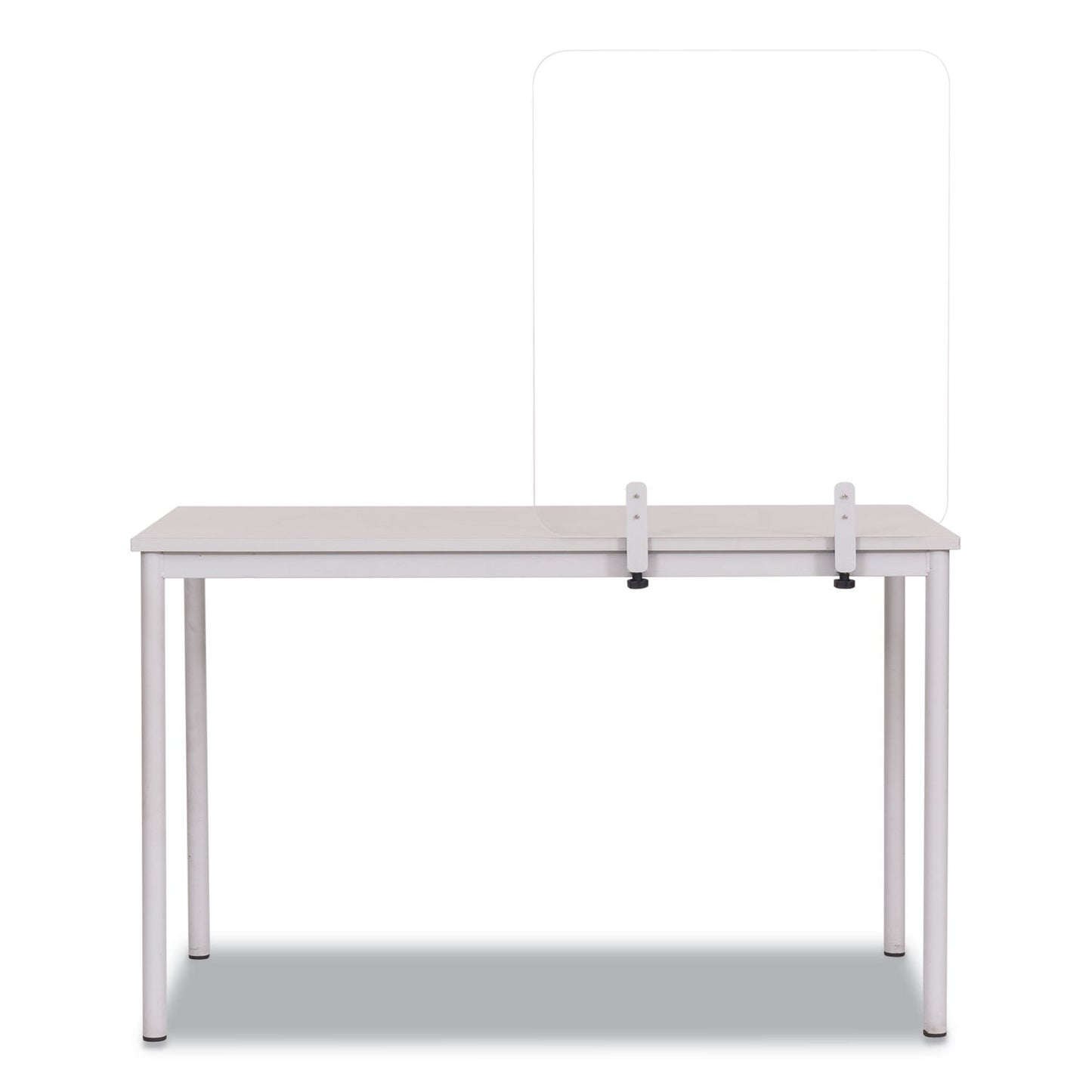 MasterVision Protector Series Frameless Glass Desktop Divider, 35.4 x 0.16 x 35.4, Clear/Aluminum