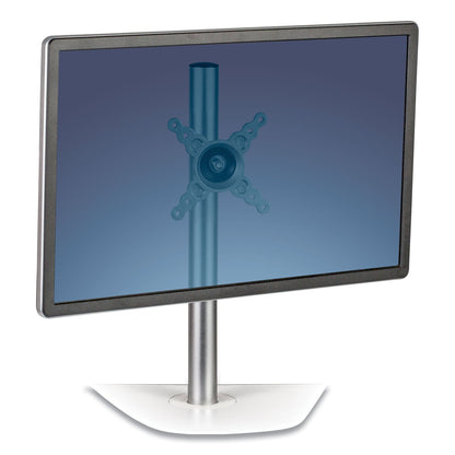 Fellowes Lotus Single Monitor Arm Kit, For 26" Monitors, 180 Degree Rotation, 180 Degree Pan, Silver, Supports 17 lb