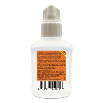 Gorilla Clear Gorilla Glue, 1.75 oz, Dries Clear, 4/Carton