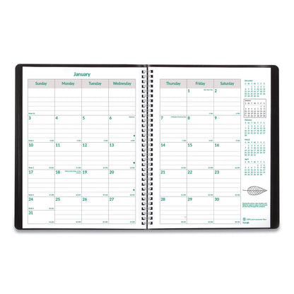 Brownline EcoLogix Recycled Monthly Planner, EcoLogix Artwork, 11 x 8.5, Black Cover, 14-Month (Dec to Jan): 2022 to 2024