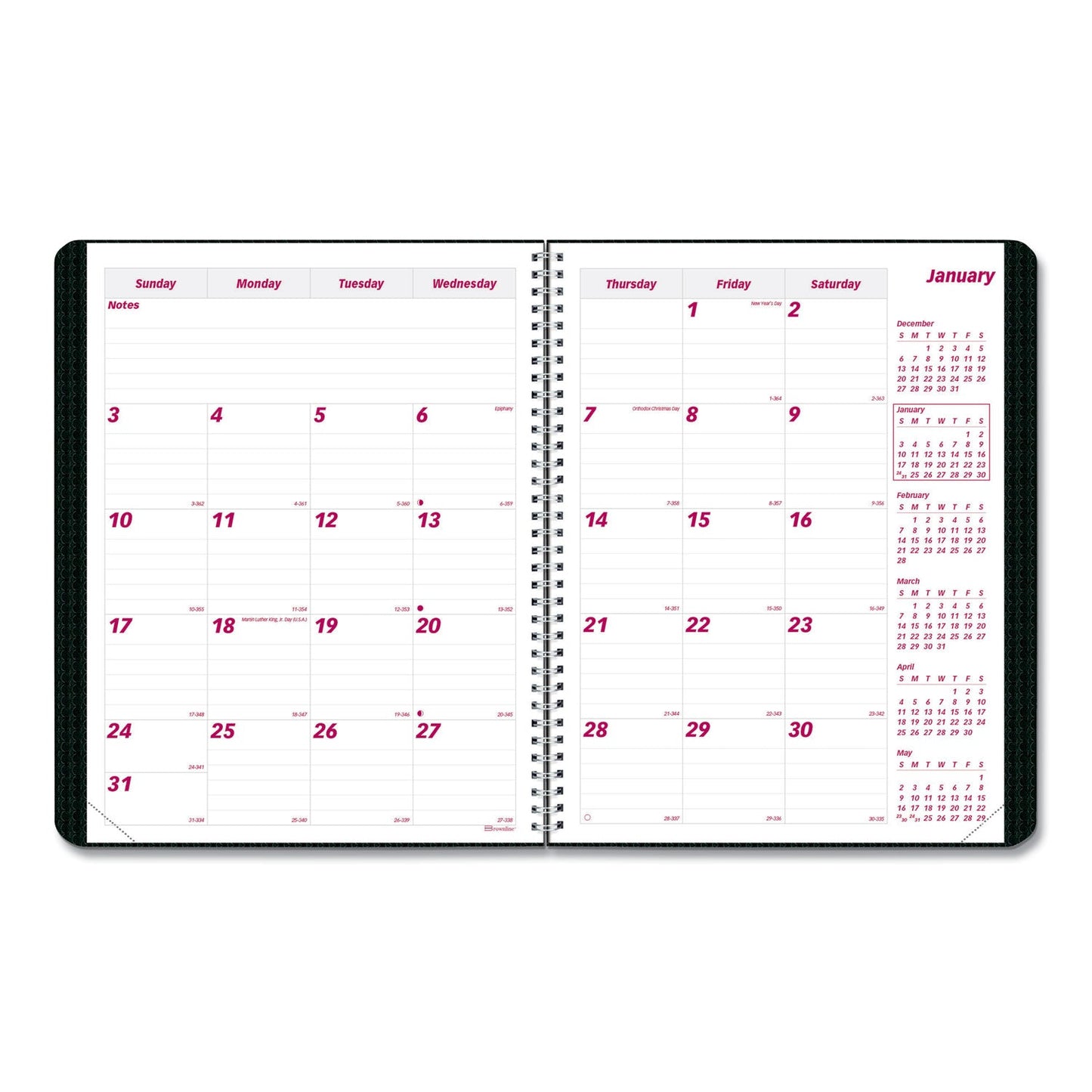 Brownline DuraFlex 14-Month Planner, 11 x 8.5, Black Cover, 14-Month (Dec to Jan): 2022 to 2024