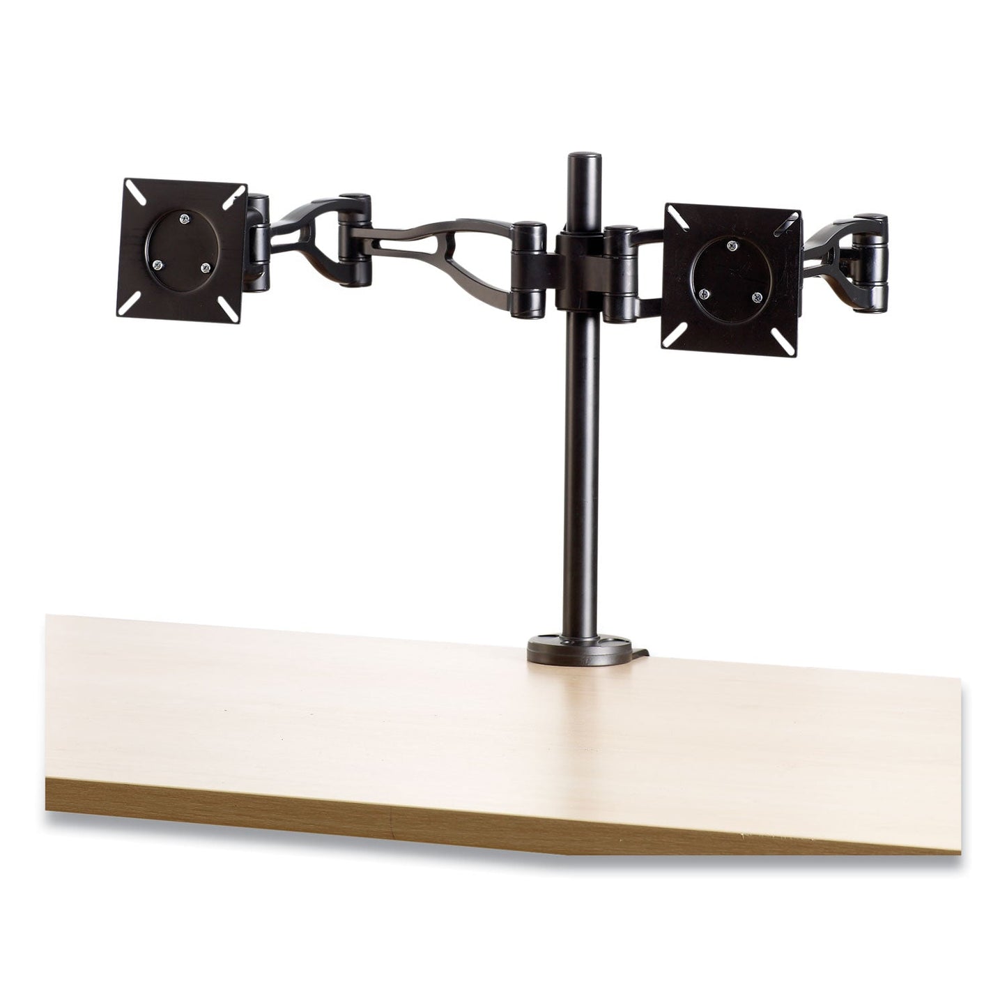Fellowes Professional Series Depth Adjustable Dual Monitor Arm, 360 deg Rotation, 37 deg Tilt, 360 deg Pan, Black, Supports 24 lb