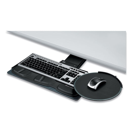 Fellowes Professional Sit/Stand Adjustable Keyboard Platform, 19w x 10.63d, Black