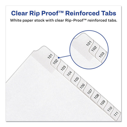 Avery Preprinted Legal Exhibit Side Tab Index Dividers, Allstate Style, 25-Tab, Exhibit 1 to Exhibit 25, 11 x 8.5, White, 1 Set