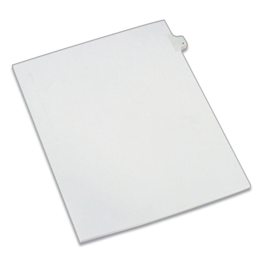 Avery Preprinted Legal Exhibit Side Tab Index Dividers, Allstate Style, 10-Tab, 4, 11 x 8.5, White, 25/Pack