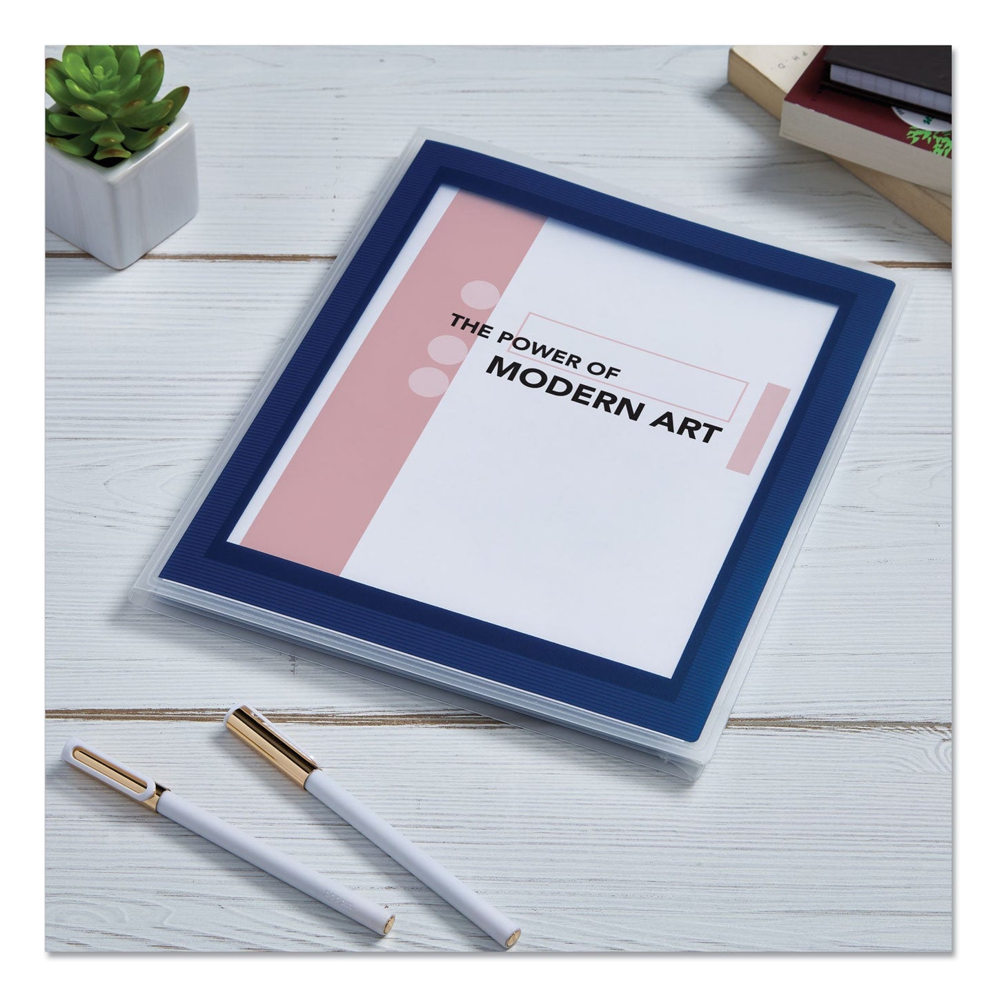 Avery Flexi-View Six-Pocket Polypropylene Organizer, 150-Sheet Capacity, 11 x 8.5, Translucent/Navy