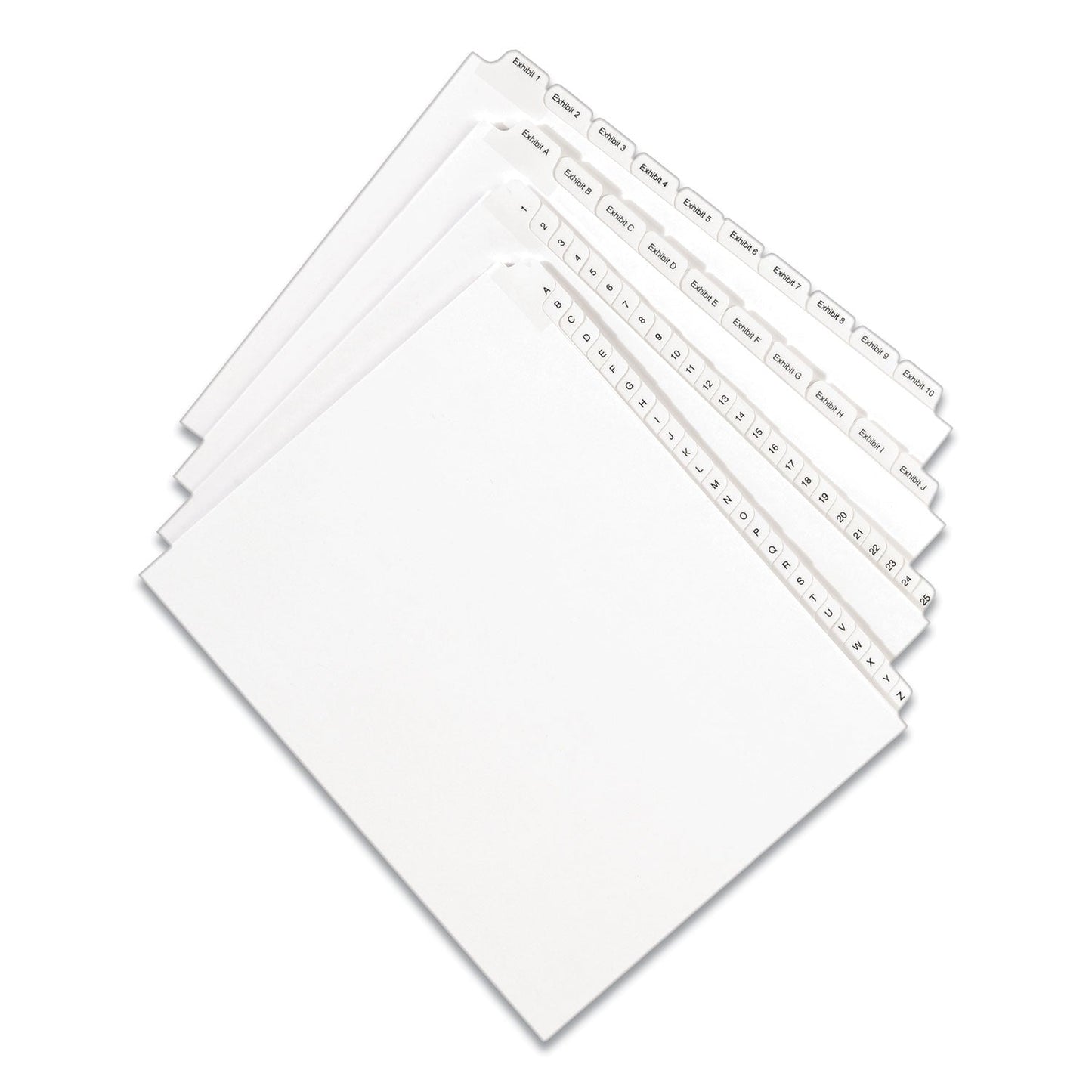 Avery Preprinted Legal Exhibit Side Tab Index Dividers, Allstate Style, 10-Tab, 1, 11 x 8.5, White, 25/Pack