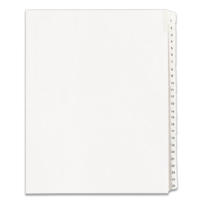 Avery Preprinted Legal Exhibit Side Tab Index Dividers, Allstate Style, 25-Tab, 1 to 25, 11 x 8.5, White, 1 Set, (1701)