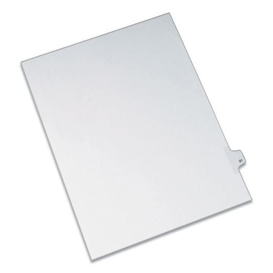 Avery Preprinted Legal Exhibit Side Tab Index Dividers, Allstate Style, 10-Tab, 21, 11 x 8.5, White, 25/Pack