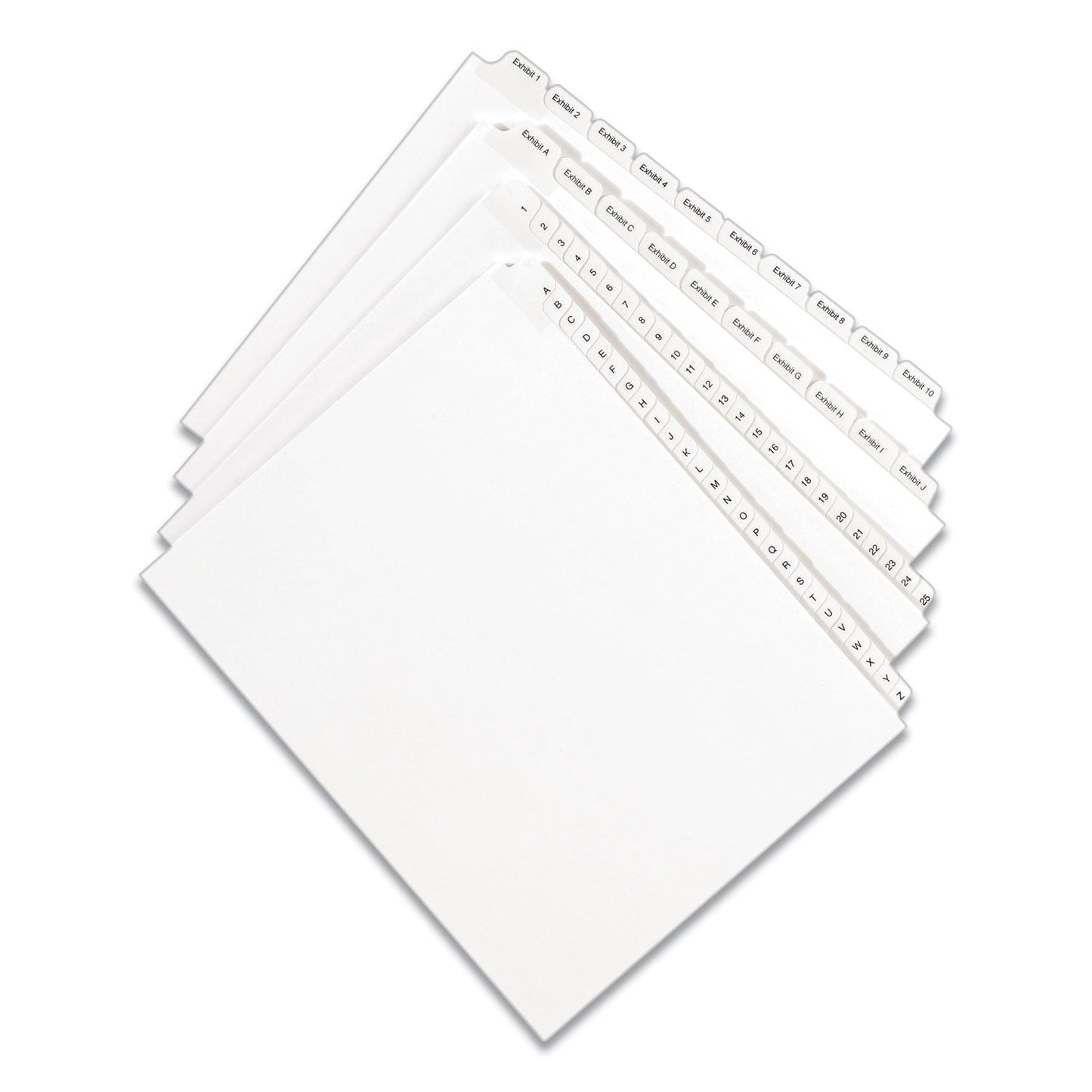Avery Preprinted Legal Exhibit Side Tab Index Dividers, Allstate Style, 10-Tab, 24, 11 x 8.5, White, 25/Pack