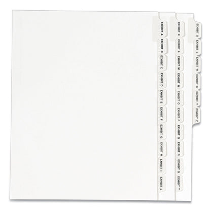 Avery Preprinted Legal Exhibit Side Tab Index Dividers, Avery Style, 26-Tab, Exhibit A to Exhibit Z, 11 x 8.5, White, 1 Set, (1370)