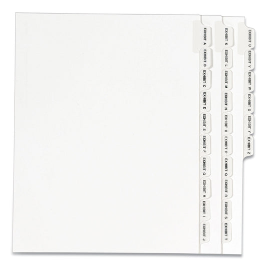 Avery Preprinted Legal Exhibit Side Tab Index Dividers, Avery Style, 26-Tab, Exhibit A to Exhibit Z, 11 x 8.5, White, 1 Set, (1370)