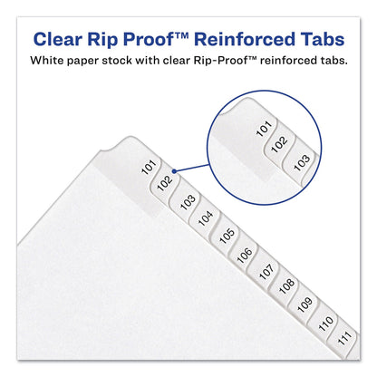 Avery Preprinted Legal Exhibit Side Tab Index Dividers, Allstate Style, 25-Tab, 26 to 50, 11 x 8.5, White, 1 Set, (1702)