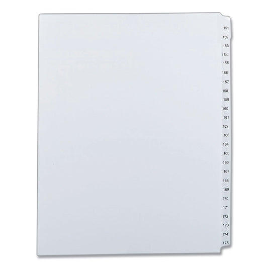 Avery Preprinted Legal Exhibit Side Tab Index Dividers, Allstate Style, 25-Tab, 151 to 175, 11 x 8.5, White, 1 Set