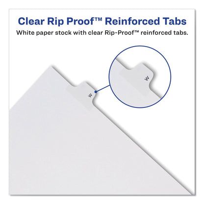 Avery Preprinted Legal Exhibit Side Tab Index Dividers, Allstate Style, 10-Tab, 4, 11 x 8.5, White, 25/Pack