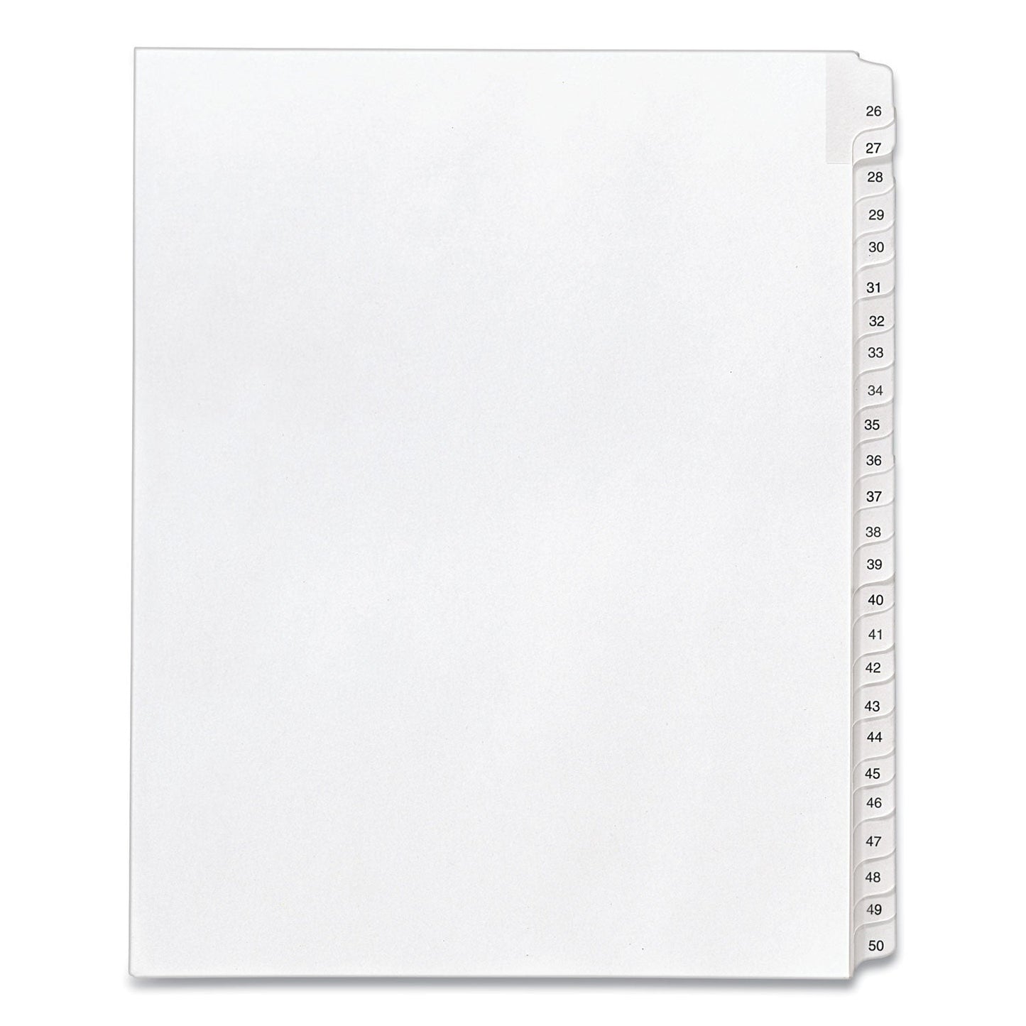 Avery Preprinted Legal Exhibit Side Tab Index Dividers, Allstate Style, 25-Tab, 26 to 50, 11 x 8.5, White, 1 Set, (1702)