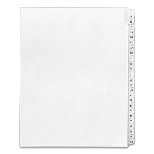 Avery Preprinted Legal Exhibit Side Tab Index Dividers, Allstate Style, 25-Tab, 26 to 50, 11 x 8.5, White, 1 Set, (1702)