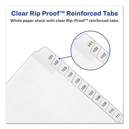Avery Preprinted Legal Exhibit Side Tab Index Dividers, Allstate Style, 25-Tab, 151 to 175, 11 x 8.5, White, 1 Set