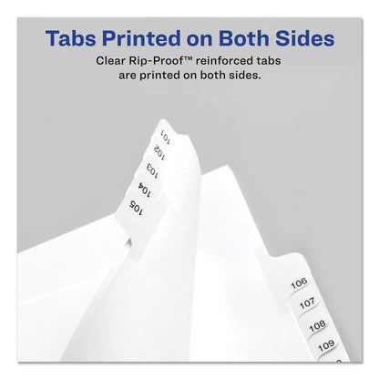 Avery Preprinted Legal Exhibit Side Tab Index Dividers, Allstate Style, 25-Tab, 76 to 100, 11 x 8.5, White, 1 Set, (1704)