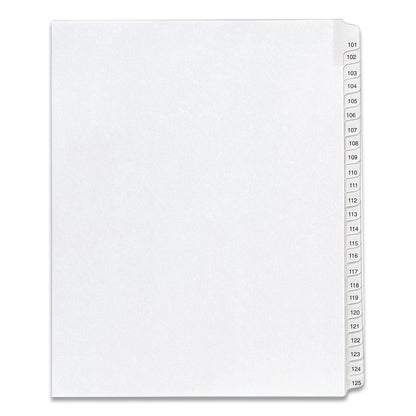 Avery Preprinted Legal Exhibit Side Tab Index Dividers, Allstate Style, 25-Tab, 101 to 125, 11 x 8.5, White, 1 Set, (1705)