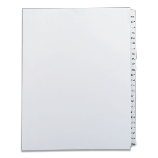 Avery Preprinted Legal Exhibit Side Tab Index Dividers, Allstate Style, 25-Tab, 226 to 250, 11 x 8.5, White, 1 Set