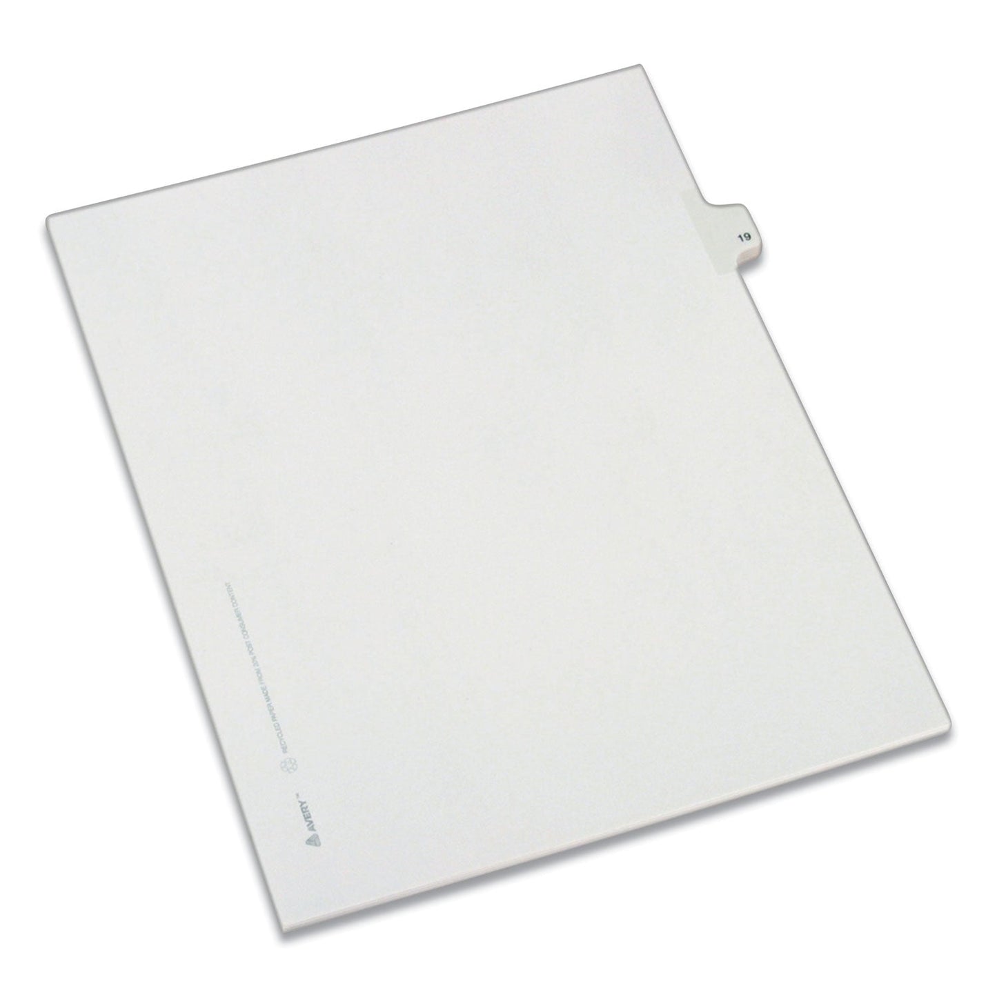 Avery Preprinted Legal Exhibit Side Tab Index Dividers, Allstate Style, 10-Tab, 19, 11 x 8.5, White, 25/Pack